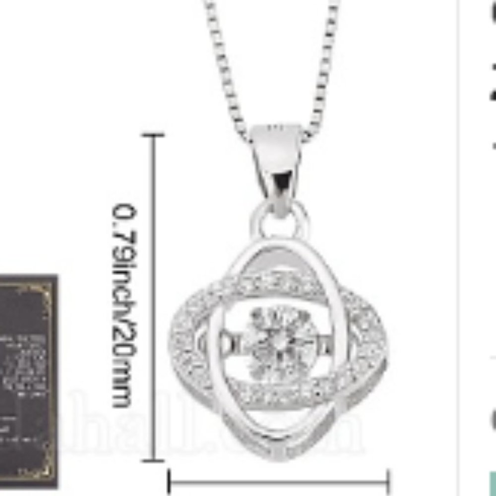 925 Sterling Silver necklace W CZ Cubic Zirconia Adjustable 16.5 - 18" Stamped
